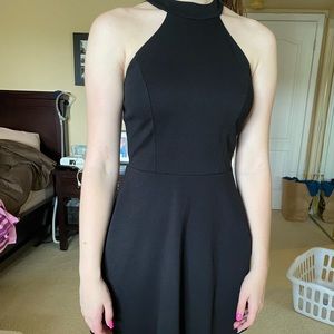 Classic black skater dress from Lulu‘s